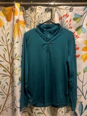 Women’s Teal Half-Zip Performance Pullover Hoodie - Active Fit
